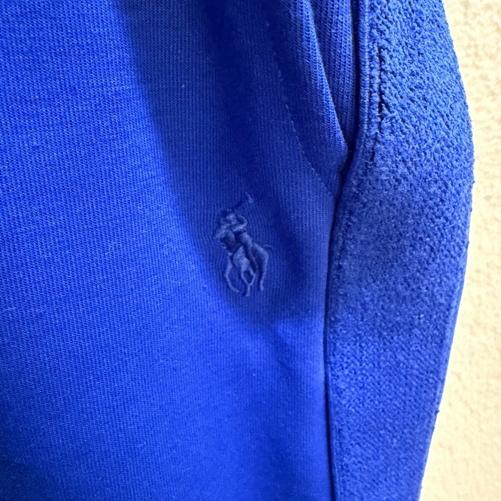Polo Ralph Lauren Sweatpants Mens L Blue Joggers Tapered Fleece Pony Logo Stripe